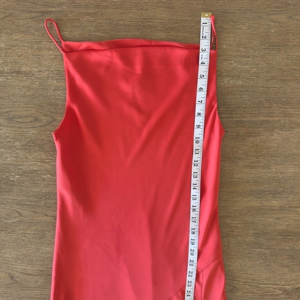 Aritzia Babaton Fonda Satin Midi Dress-Cowl Neck Sexy Slip Dress-Poppy Red-Sz Sm - Picture 13 of 15